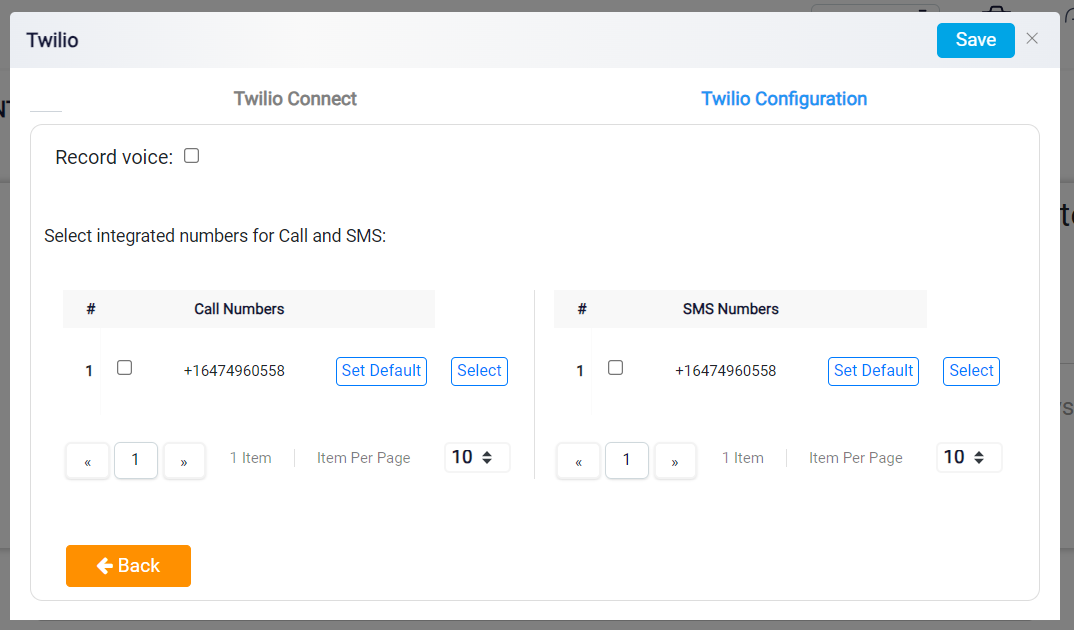 twillo configuration