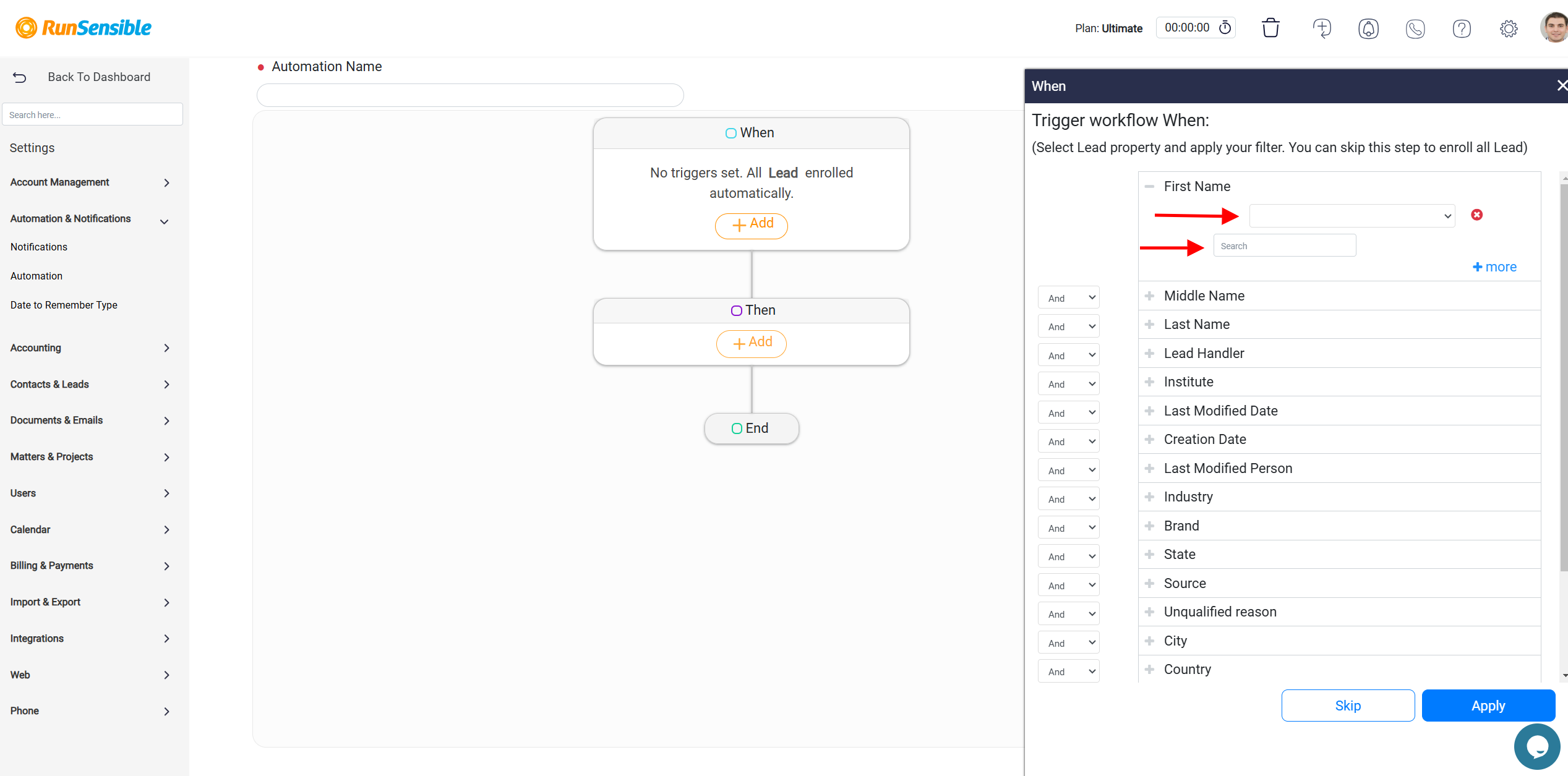 Creating a New Automation