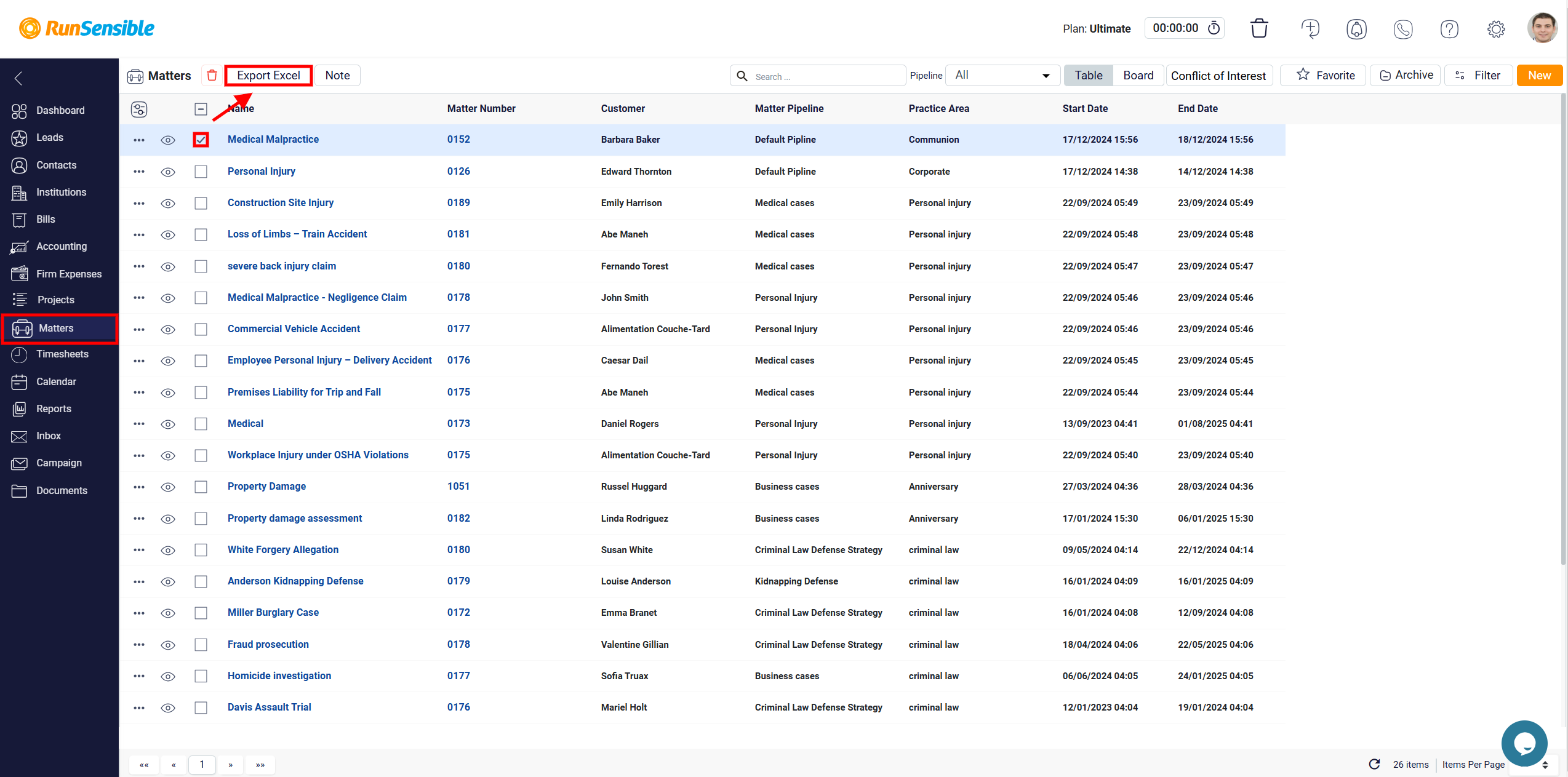 Exporting Specific Data