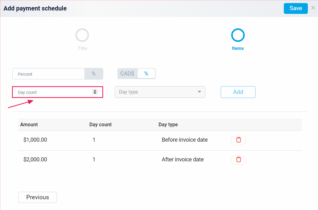 Creating a Payment Schedule Template