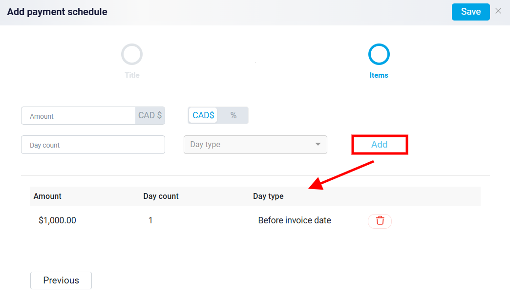 Creating a Payment Schedule Template