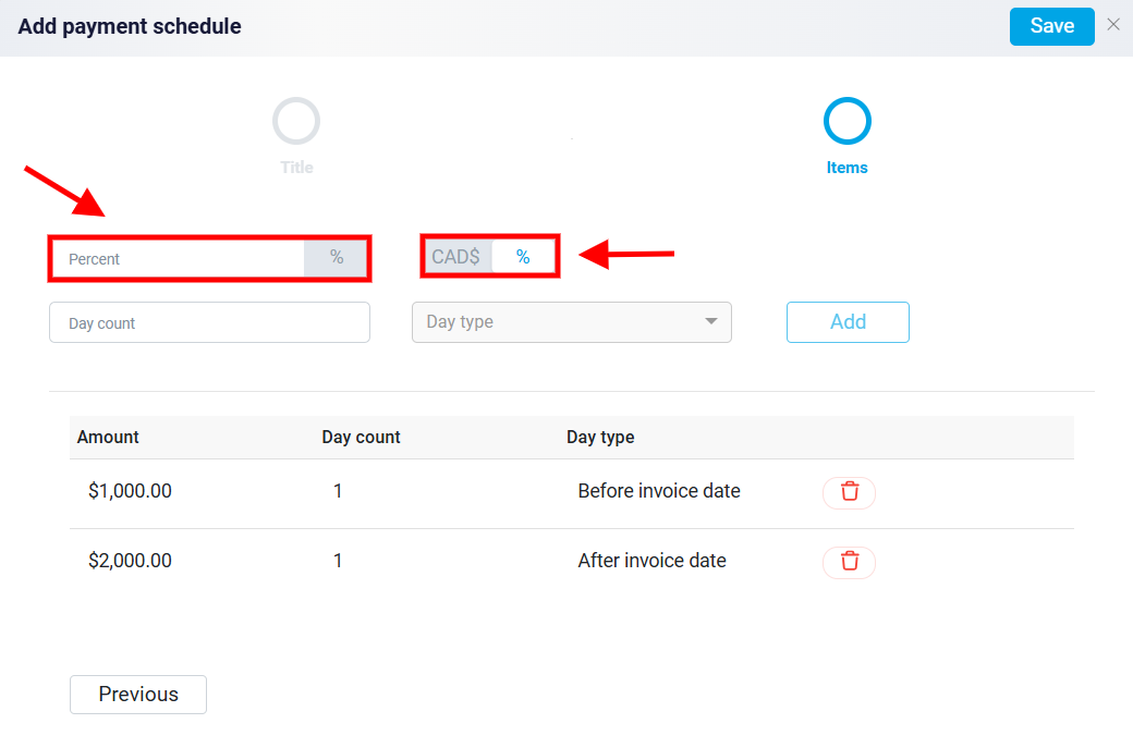 Creating a Payment Schedule Template