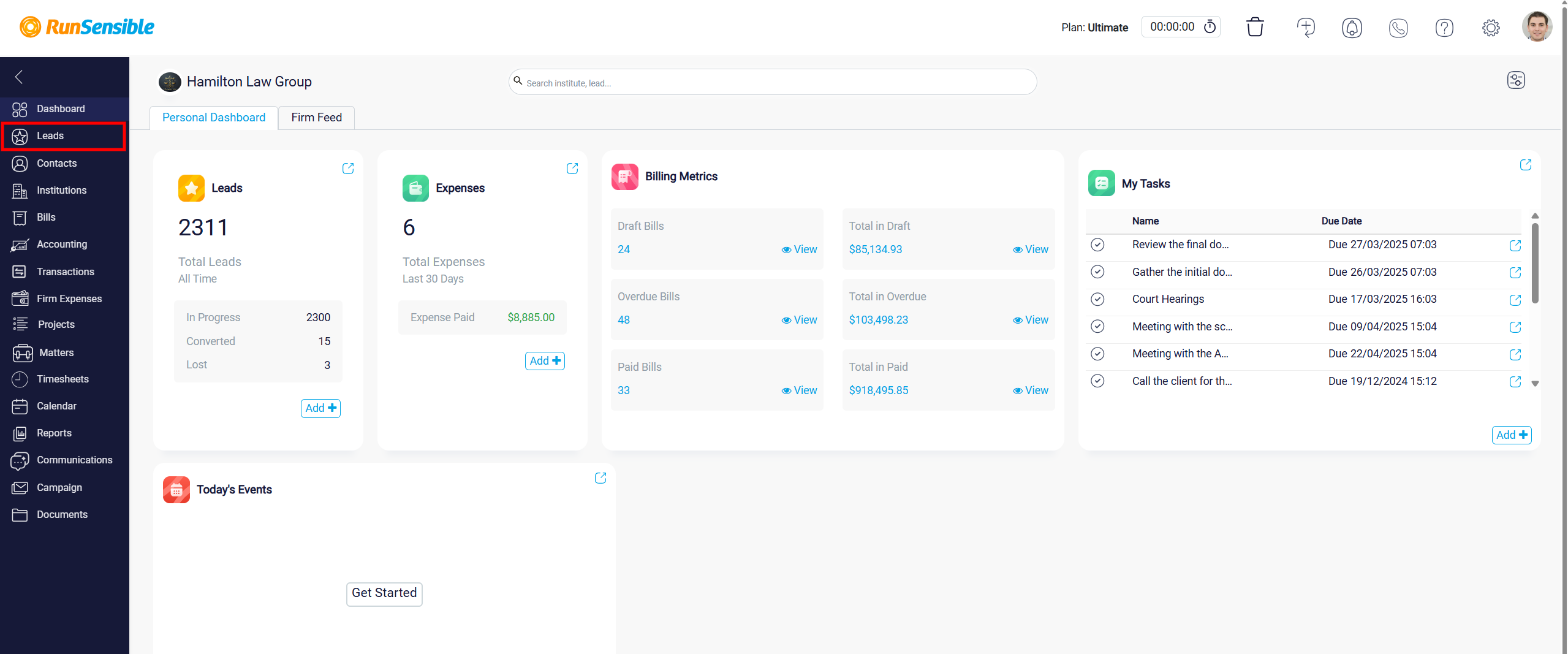 Integrated Web Intake Form for Lead Collection