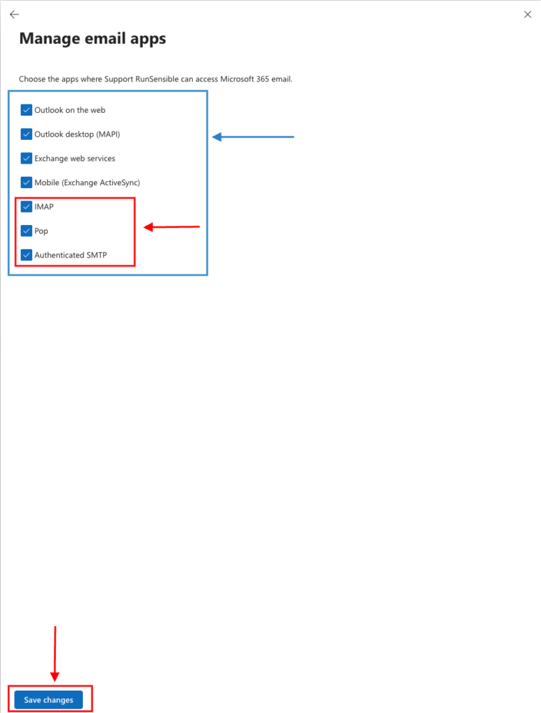 Microsoft 365 Email Setup for Sending and Receiving Emails in RunSensible