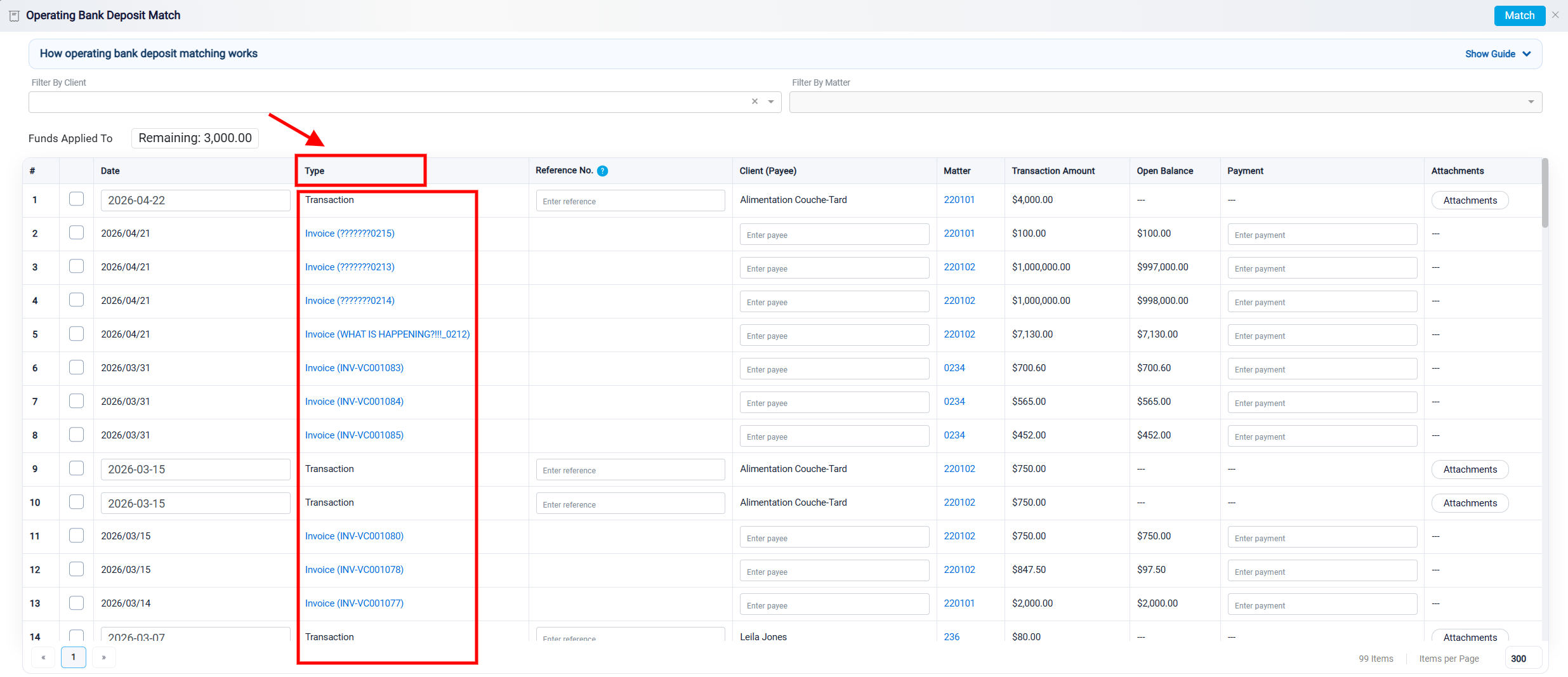 Shared Features in Match Panels