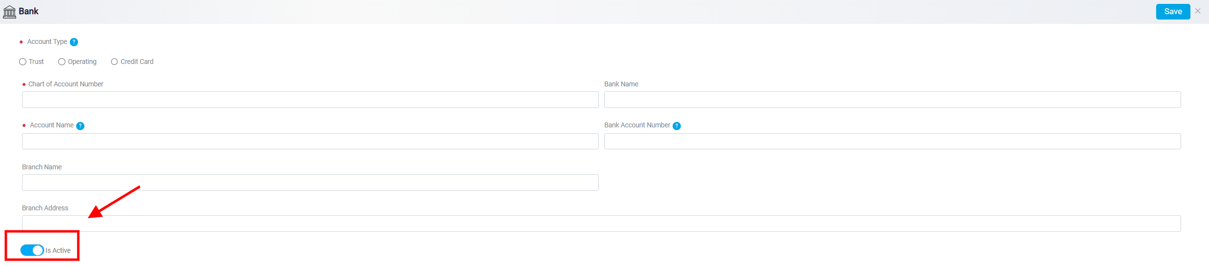 Creating an Internal Bank Account 