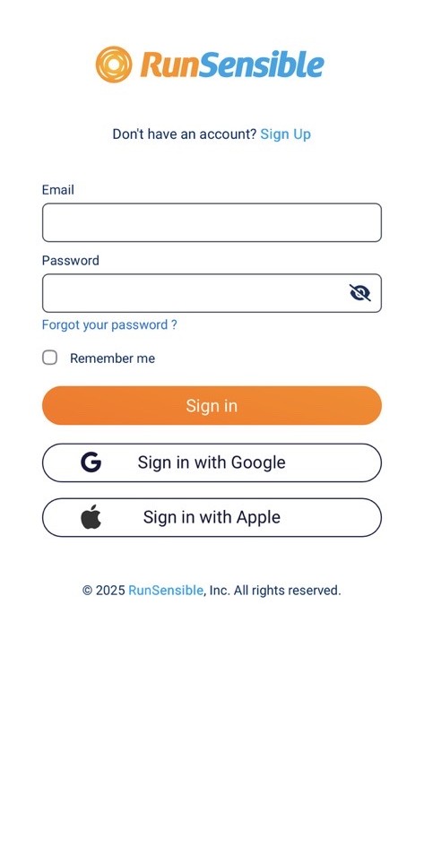RunSensible Mobile App
